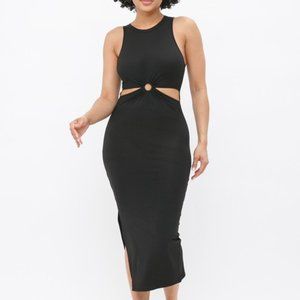 Black Cut-out Midi